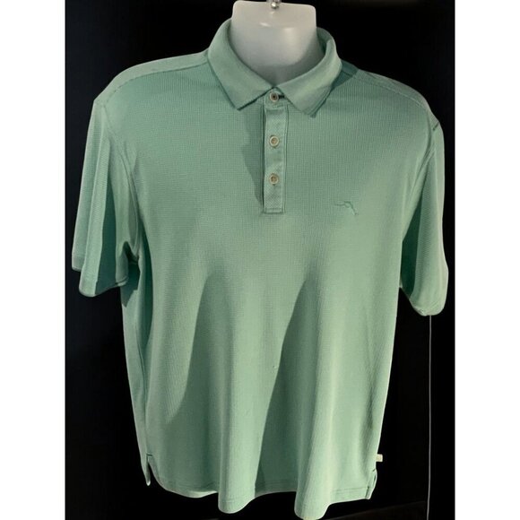 Tommy Bahama Mens Medium Pullover Short Sleeve Polo Golf Shirt Teal Green - Picture 2 of 8